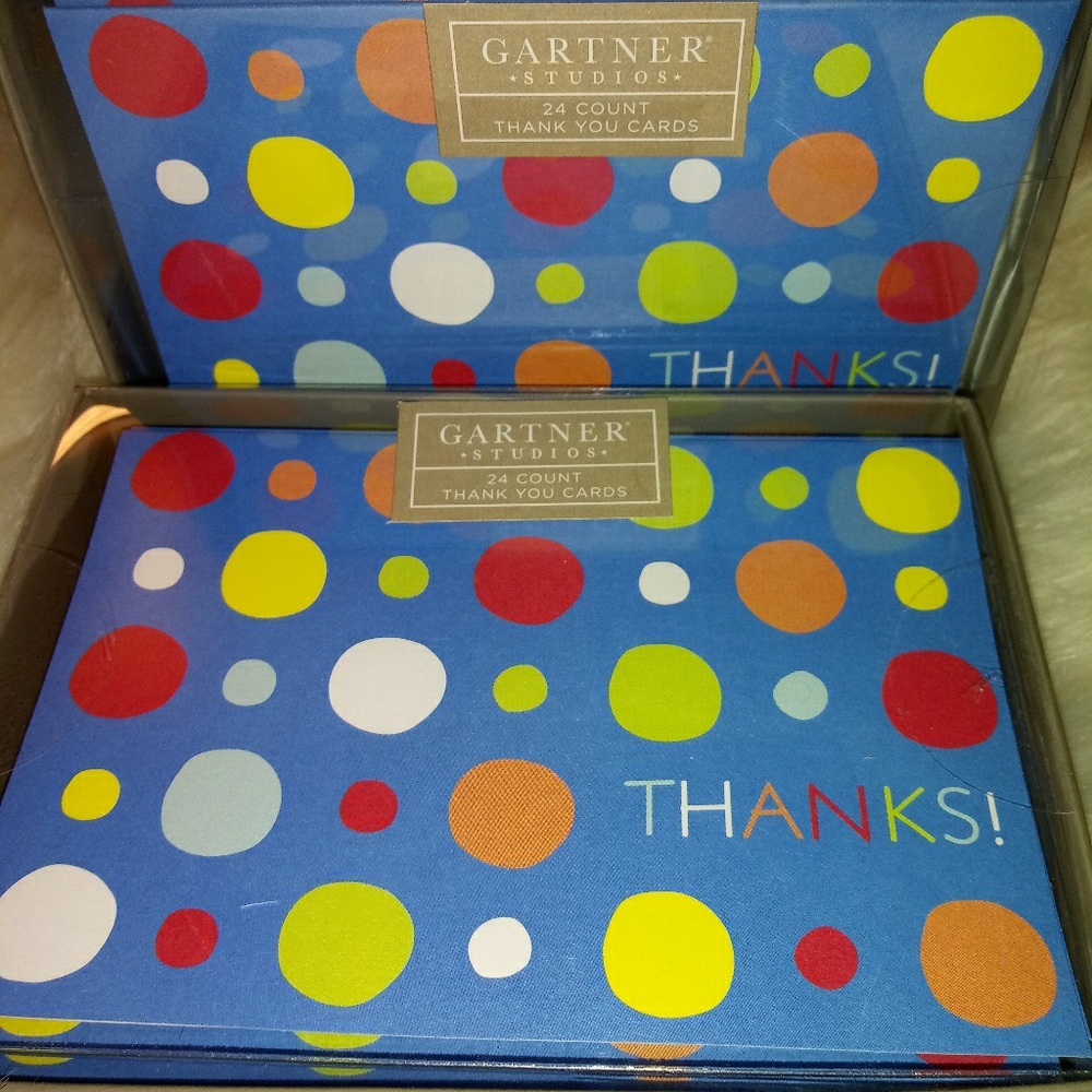 2/$15 24 ct Blue Dot Thank You Cards